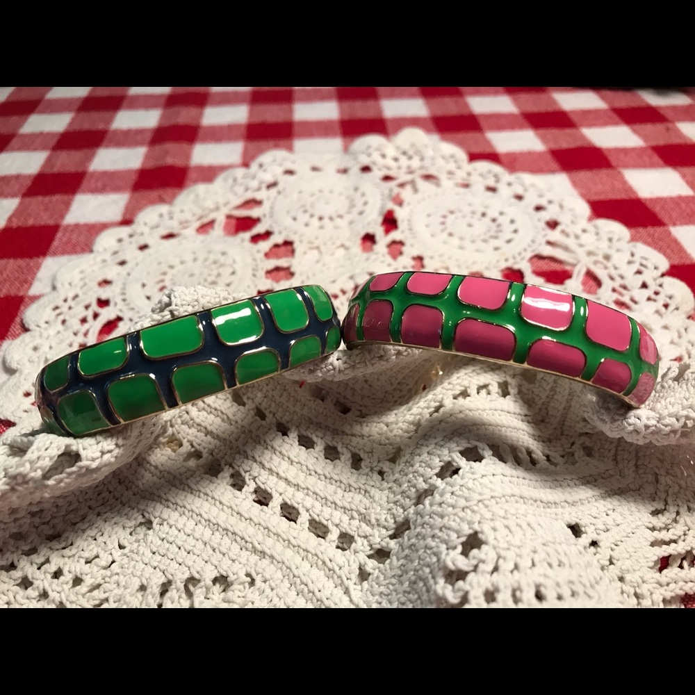 Set of 2 Fornash Enamel Bracelets!! Preppy Alert!